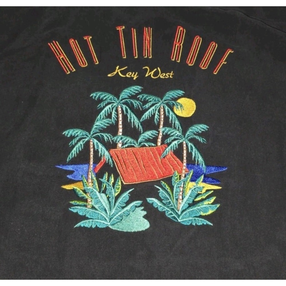 Vintage Burma Bibas Silk Shirt XL Hot Tin Roof Key West Embroidered Resort - Picture 2 of 13